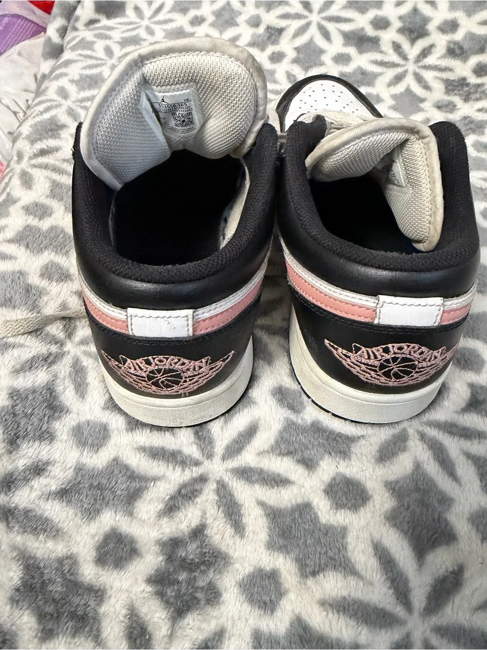 Air Jordan 1 White rust pink and black